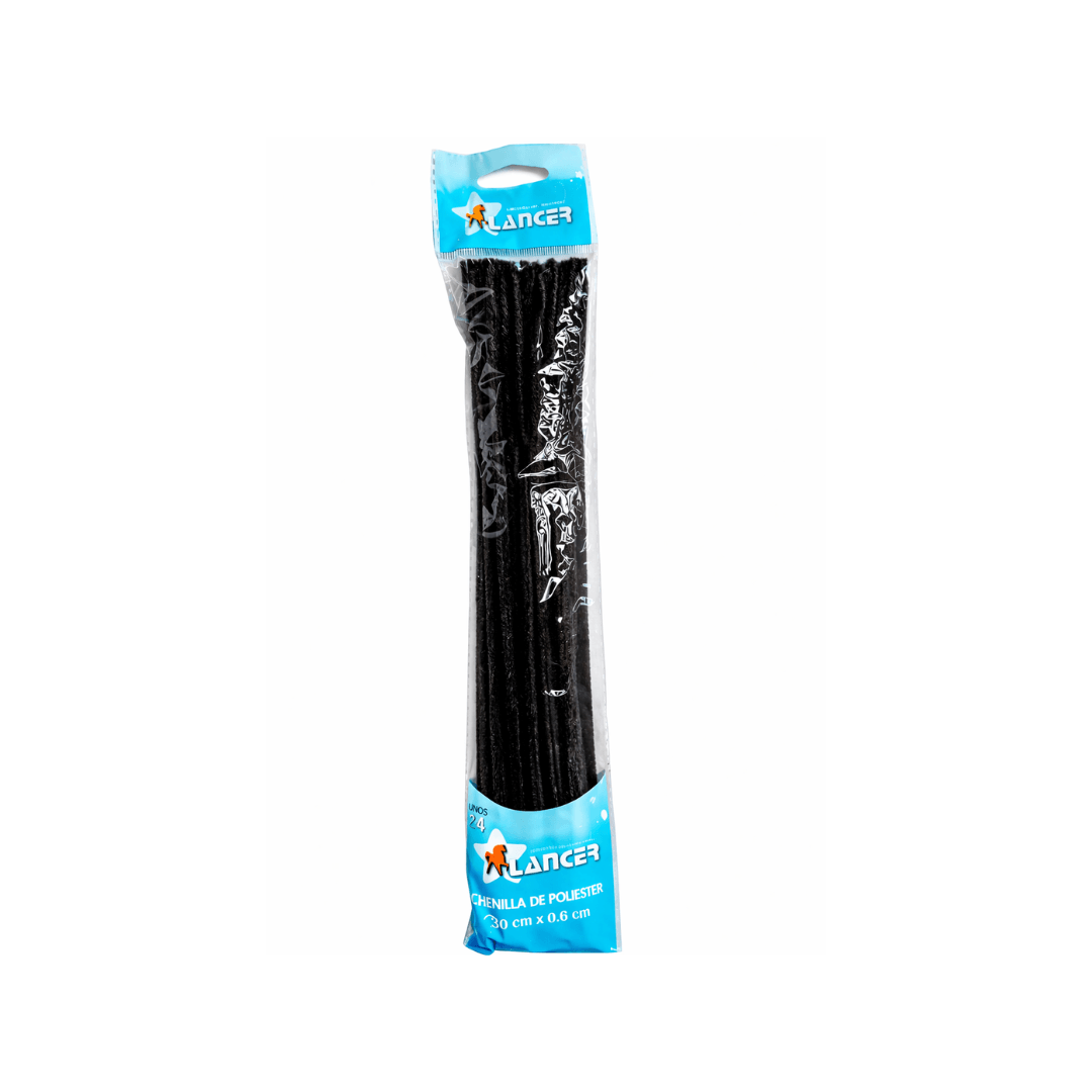CHENILLA POLIESTER NEGRA DE 24 UNIDADES