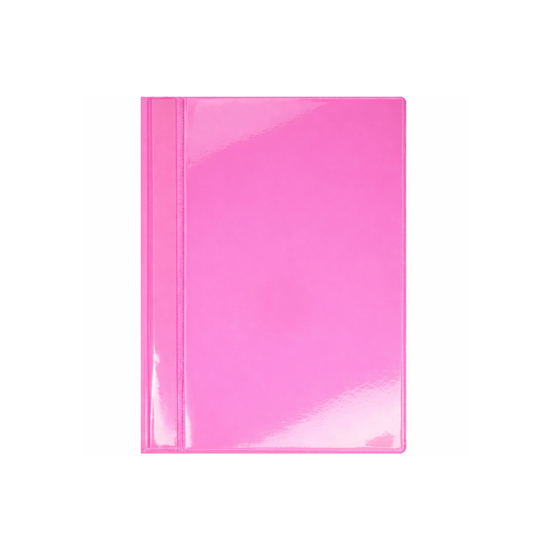CARPETA CUBIERTA TRANSPARENTE ROSADA TAMAÑO CUADERNO