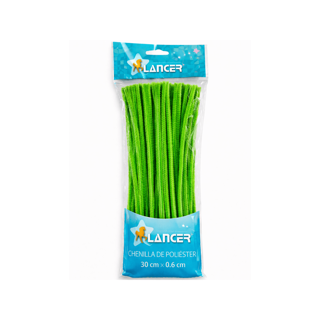 CHENILLA POLIESTER VERDE CLARO 30CMX6MM