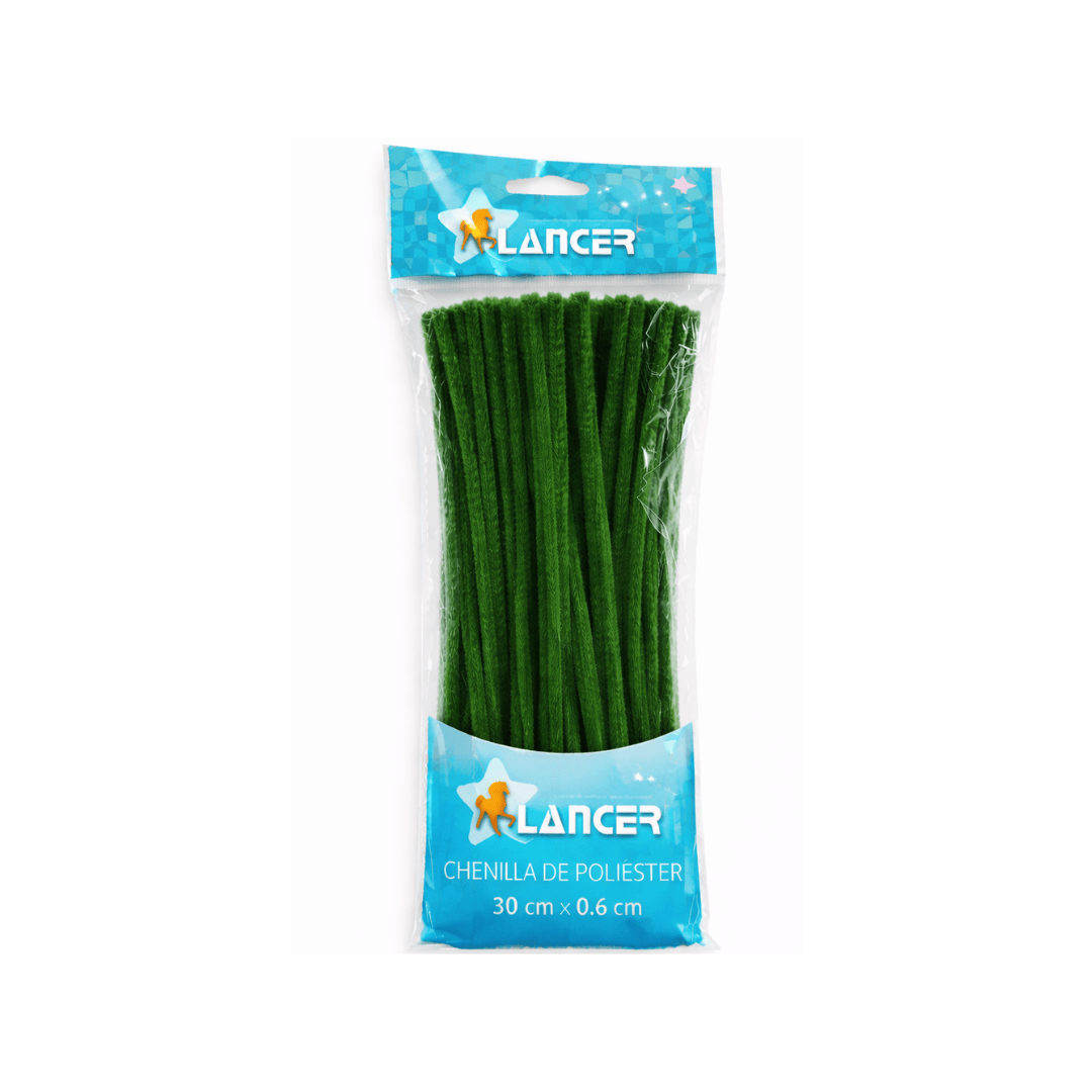 CHENILLA POLIESTER VERDE OSCURO 30CMX6MM