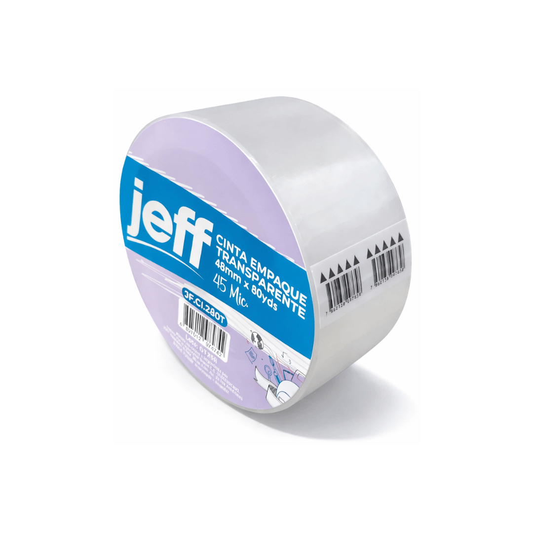 CINTA EMPAQUE JEFF 80 YARDAS TRANSPARENTE