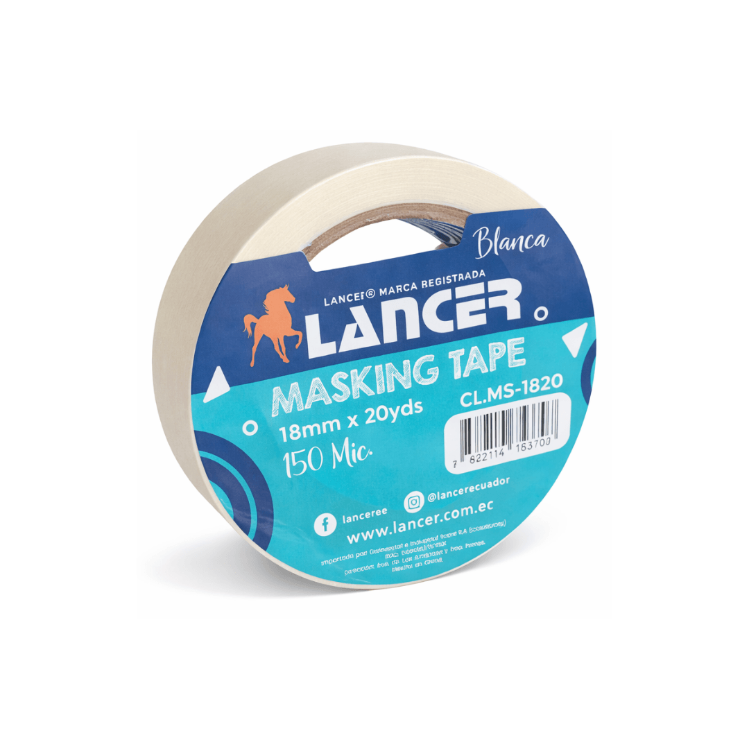 CINTA MASKING LANCER 18MM X 20 YARDAS