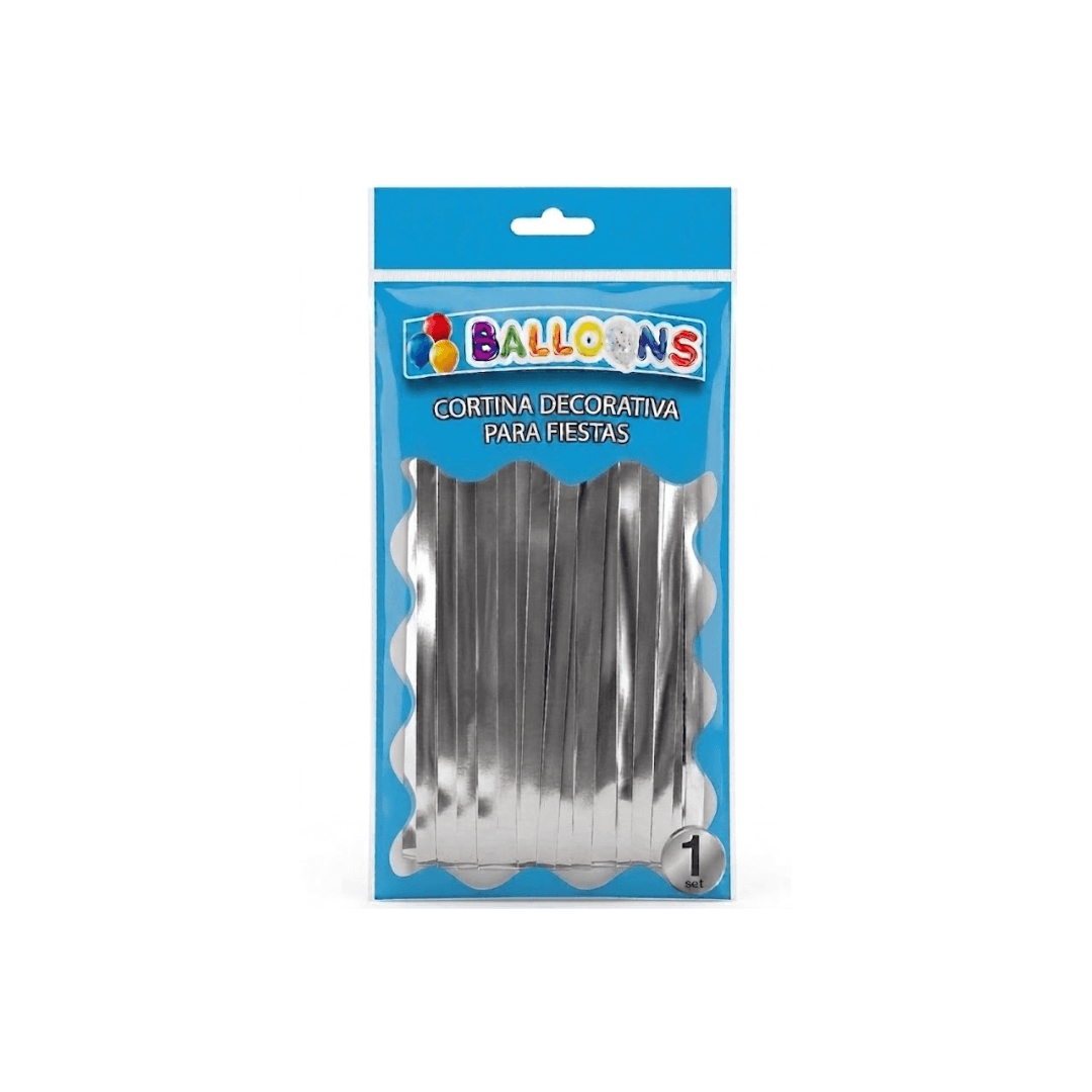 CORTINA DECORATIVA PARA FIESTA METALIZADO PLATA