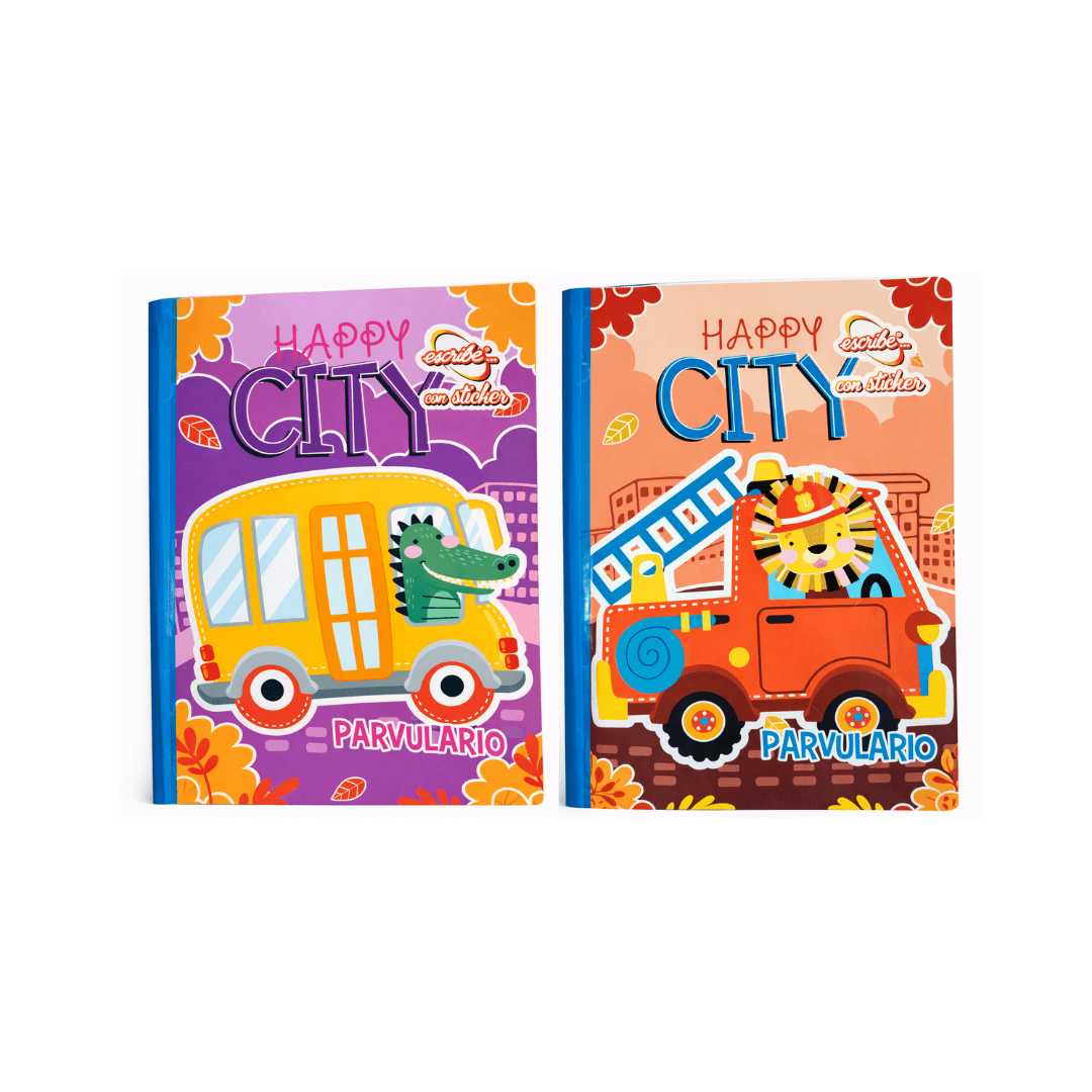 CUADERNO COSIDO CUADROS PARVULARIO 100 HOJAS STICKER ESCRIBE