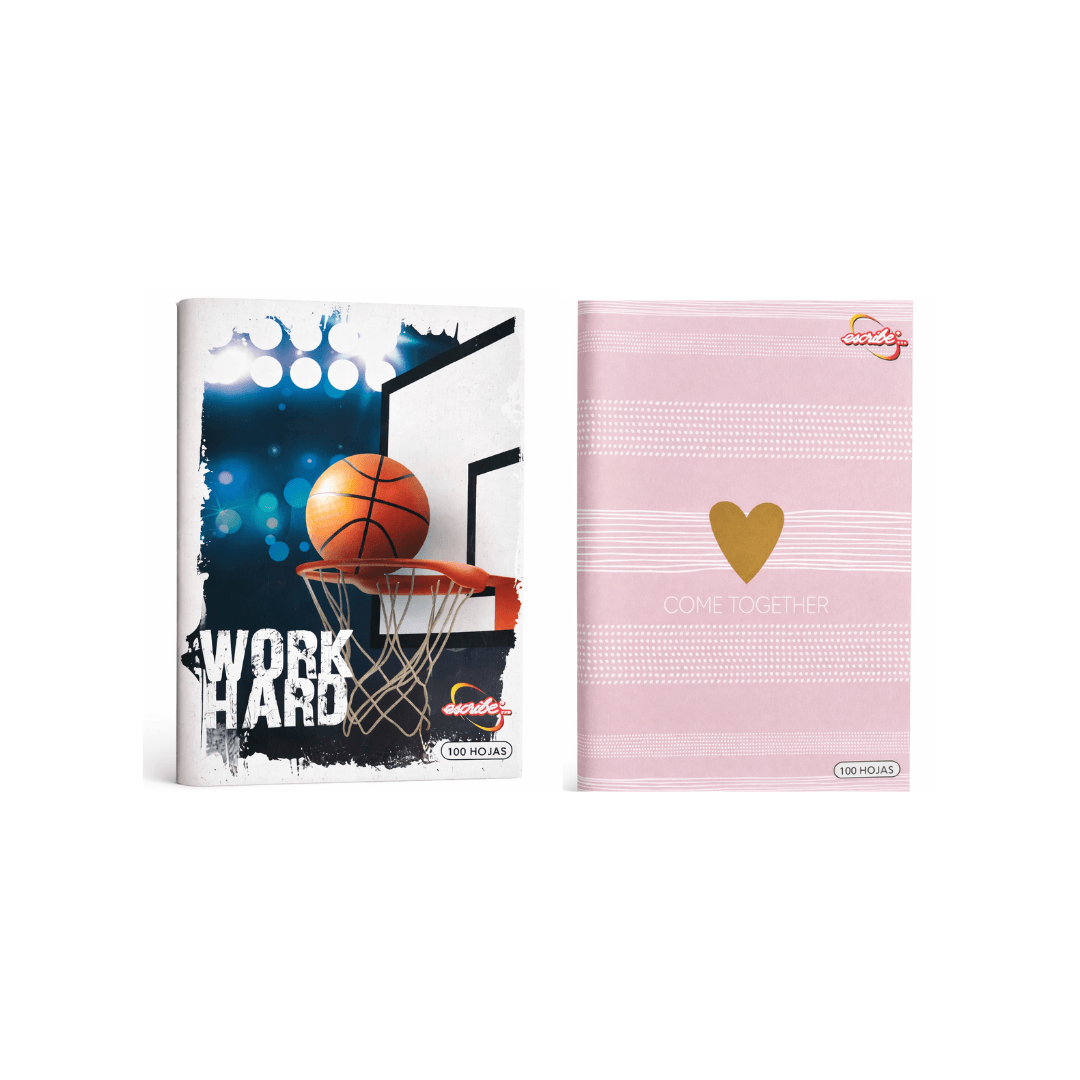 CUADERNO GRAPADO 2 LÍNEAS 100 HOJAS ESCRIBE