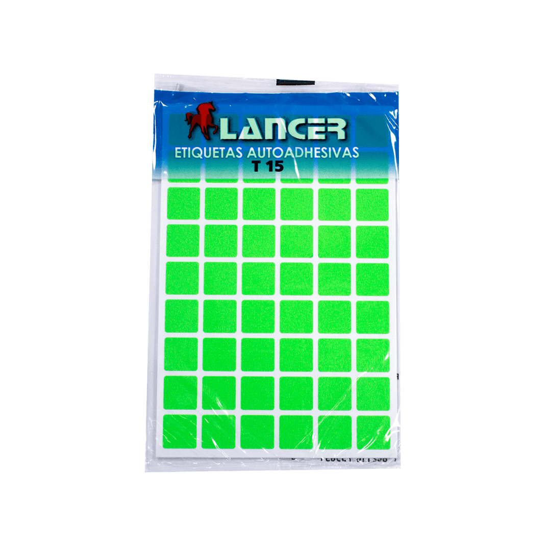 ETIQUETA FOSFORESCENTE T15 VERDE