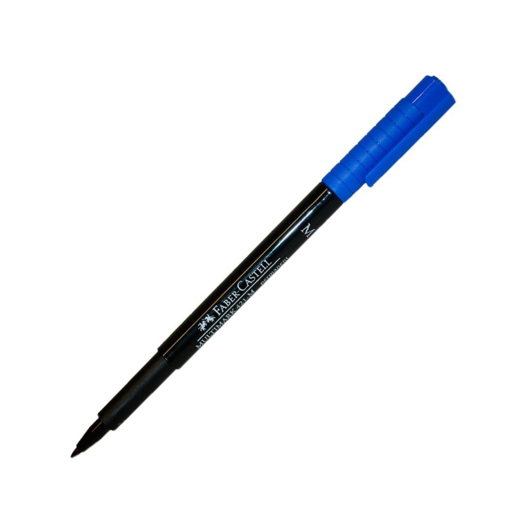 MARCADOR FABER CASTELL MULTIMARK 421 AZUL P/CD P/MEDIA 1.0MM-154451