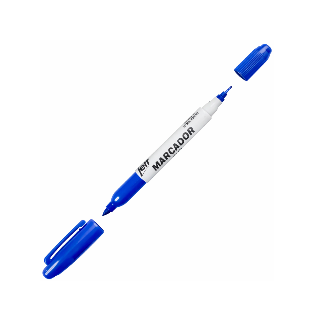 MARCADOR JEFF CD-2 PUNTAS AZUL