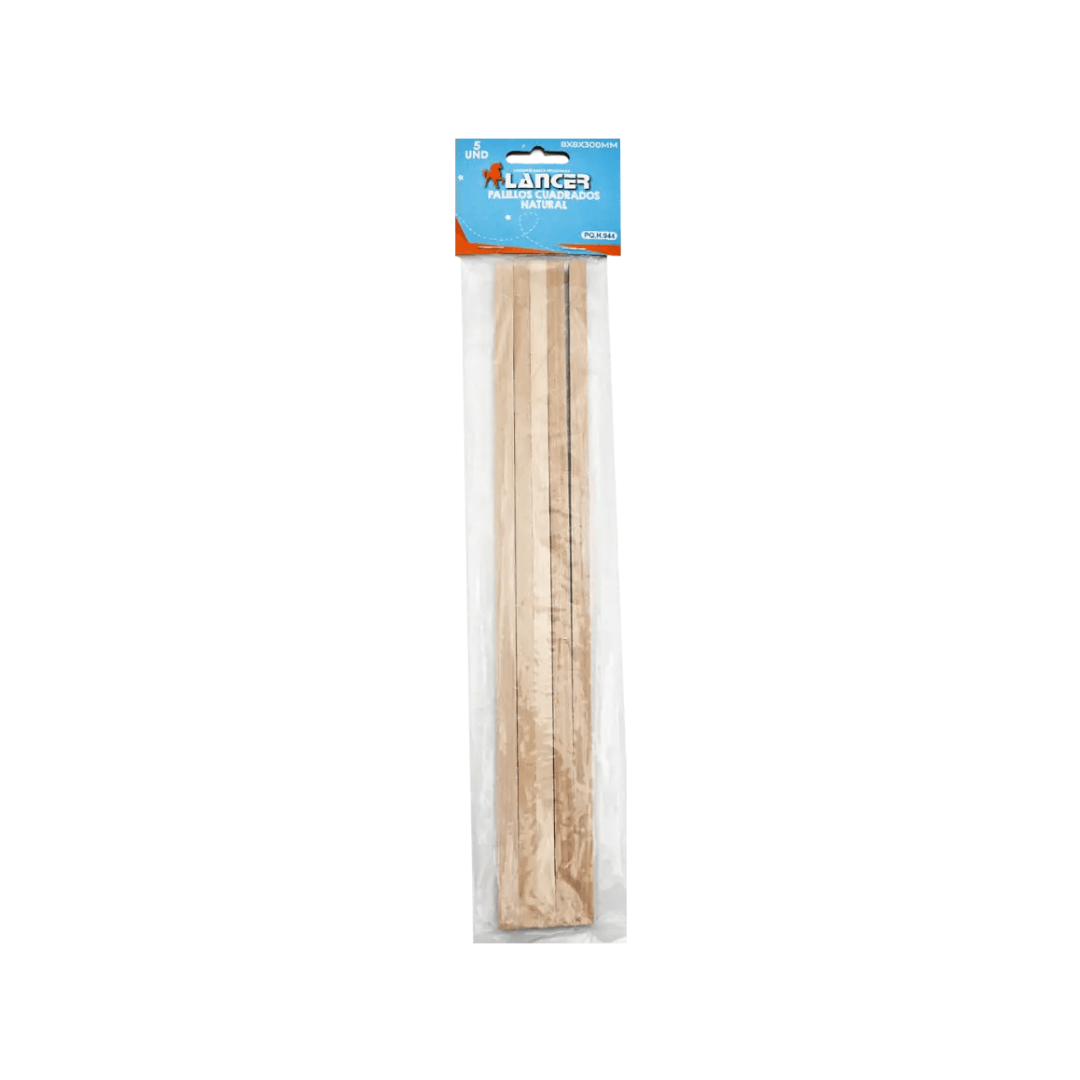 PALILLOS CUADRADOS DE MADERA NATURAL-8X8X300MM