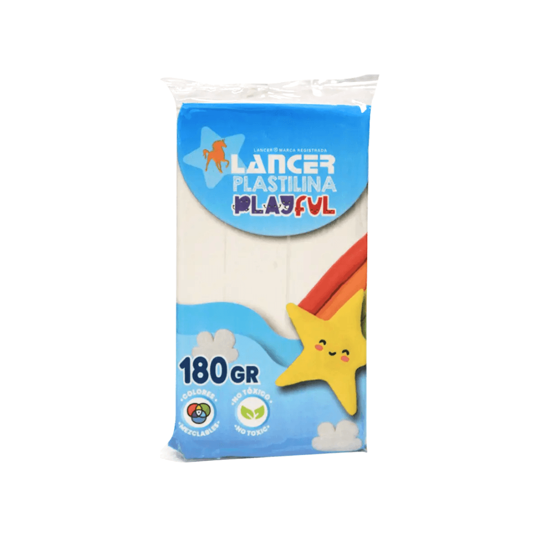 PLASTILINA MARQUETA LANCER 180GR - BLANCO