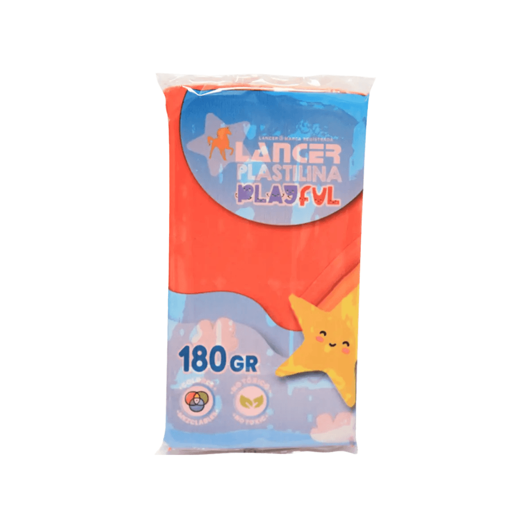 PLASTILINA MARQUETA LANCER 180GR - ROJO