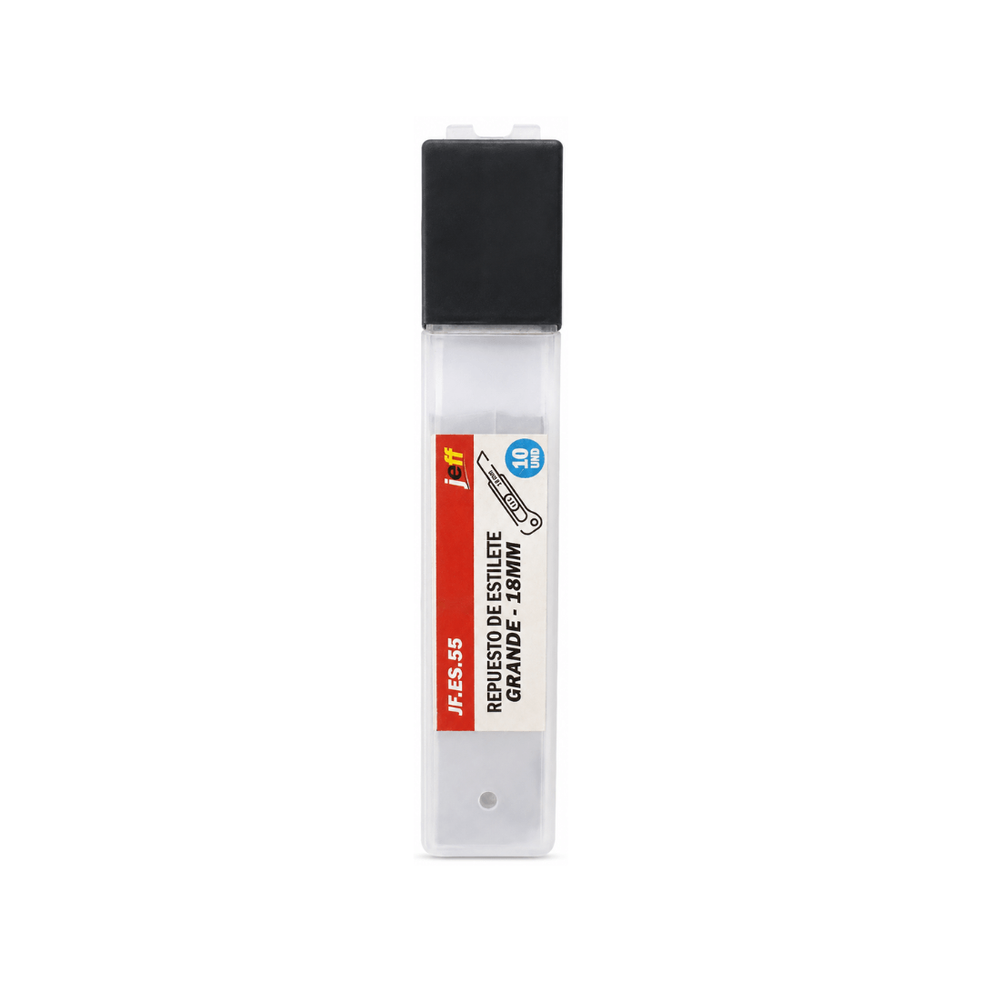 REPUESTO CUCHILLA PARA ESTILETE GRANDE - 18MM X 10 UND - 0.4MM JEFF