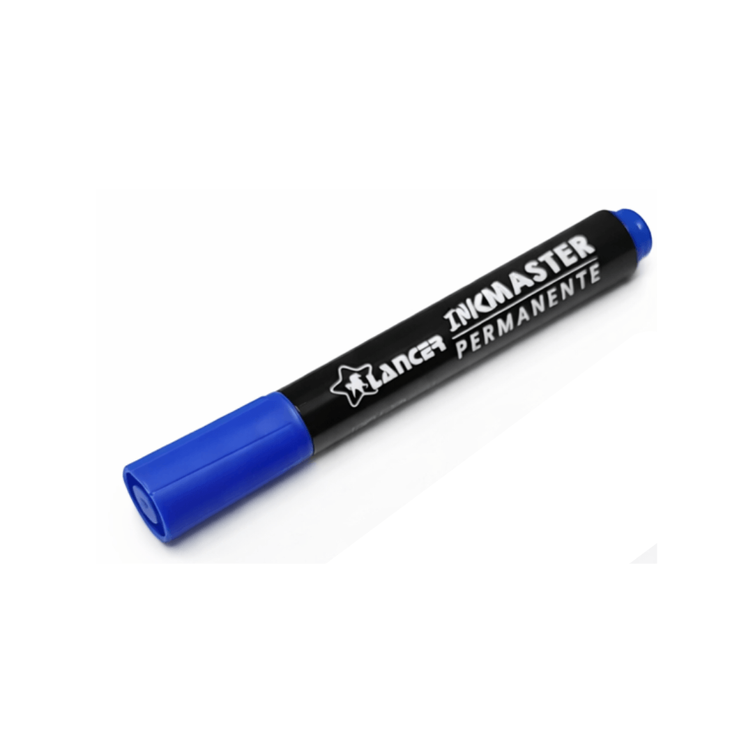 MARCADOR PERMANENTE LANCER PUNTA BISEL AZUL