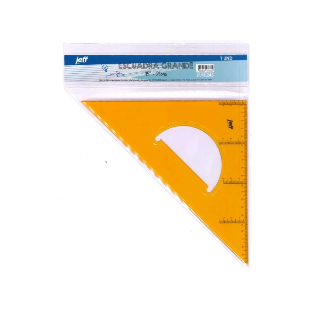 ESCUADRA JEFF GRANDE 45-21CM-NARANJA