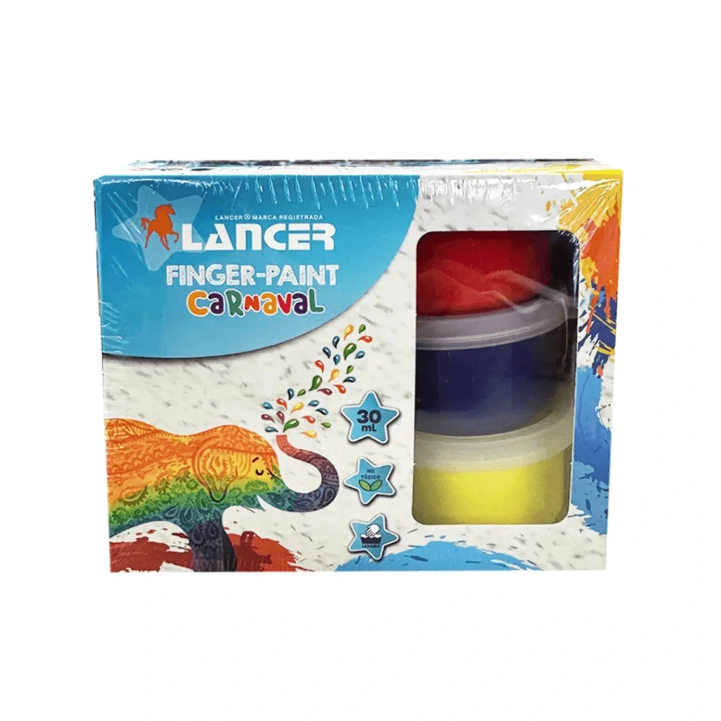 PINTURA DE DEDOS LANCER 30ML- 6 COLORES