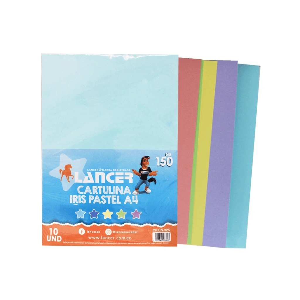 CARTULINA IRIS 160GR A4-10 COLORES PASTEL