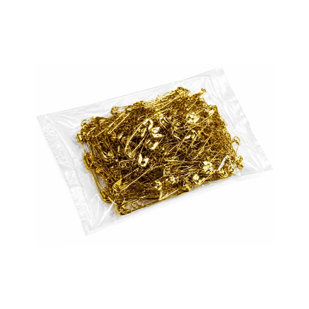IMPERDIBLE AMARILLO DE 2CM EN FUNDA 144 UNIDADES