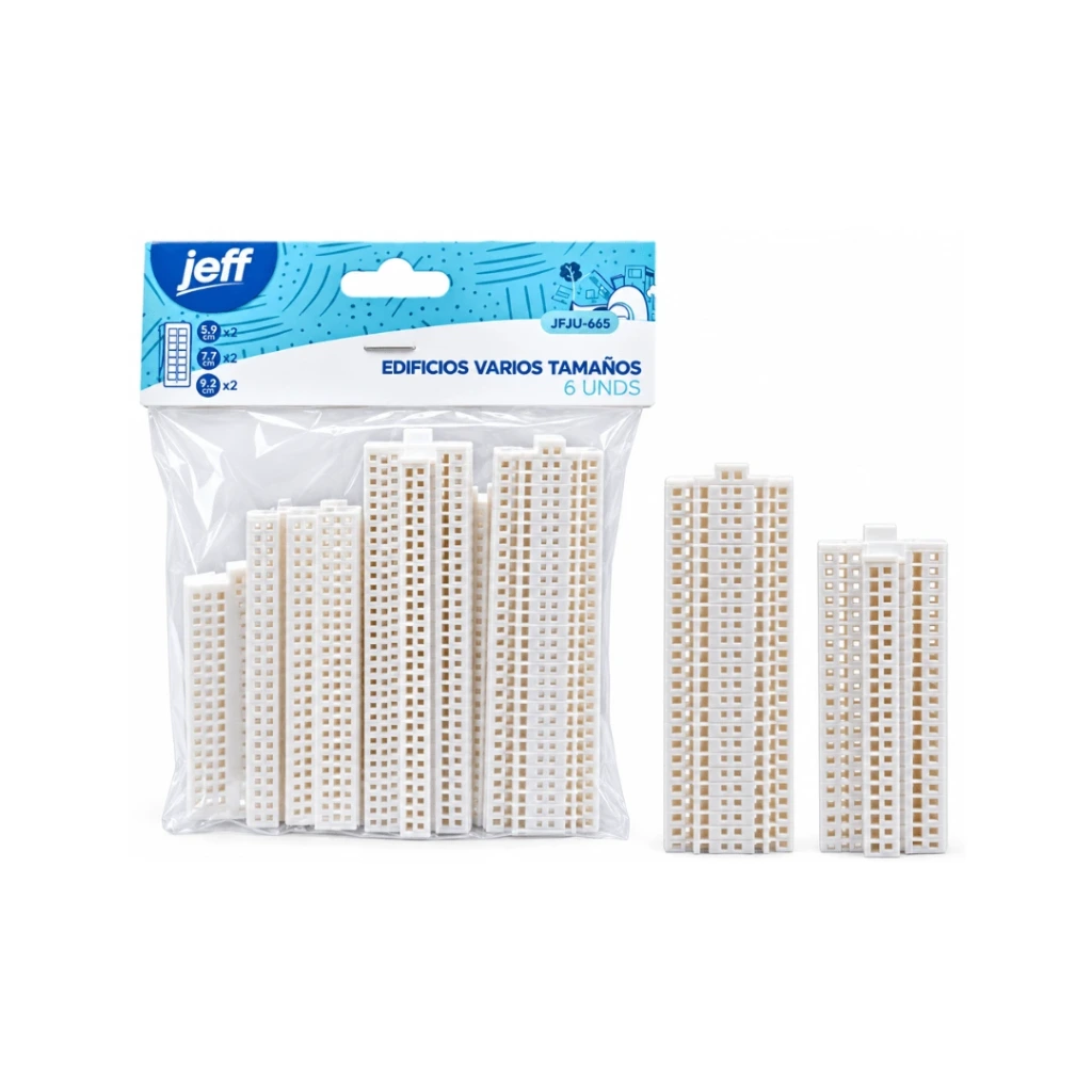 EDIFICIOS TAMAÑOS SURTIDOS 9.5 CM 2 PIEZAS /  5.9 CM 2 PIEZAS + 7.7 CM 2 PIEZAS