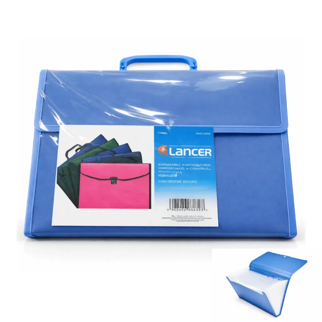 ARCHIVADOR PLÁSTICO DE MANGO ACORDEON CON 13 DIVISIONES