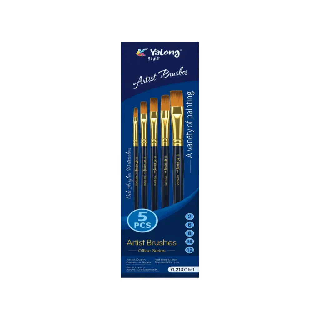 BLISTER PINCELES PLANOS X5 YL213715-1 YALONG