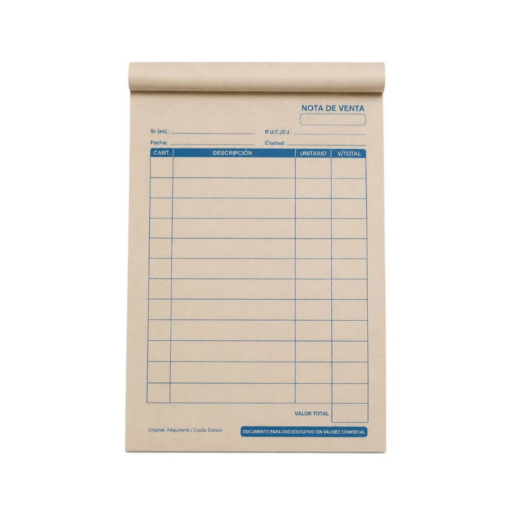 BLOCK NOTA DE VENTA PEQUEÑA PERIÓDICO