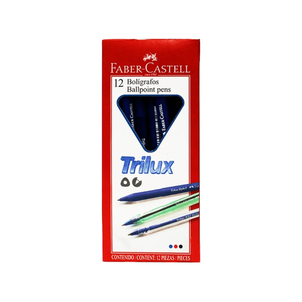 BOLÍGRAFO FABER CASTELL PUNTA FINA 0.8MM #035 AZUL CUERPO TRANSPARENTE