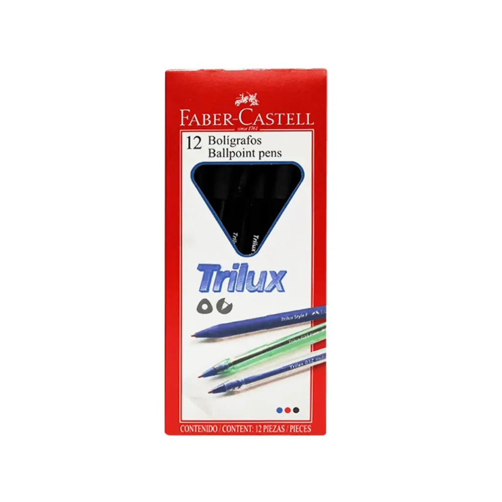 BOLÍGRAFO FABER CASTELL PUNTA FINA 0.8MM #035 NEGRO CUPERO TRANSPARENTE