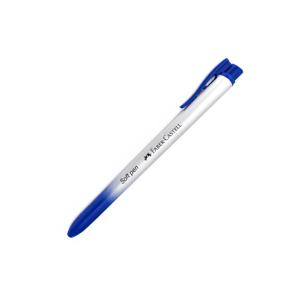 BOLÍGRAFO FABER RETRACTIL SOFT FINO AZUL