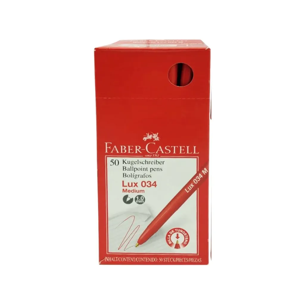 BOLIGRAFO FABER LUX 034 M ROJO