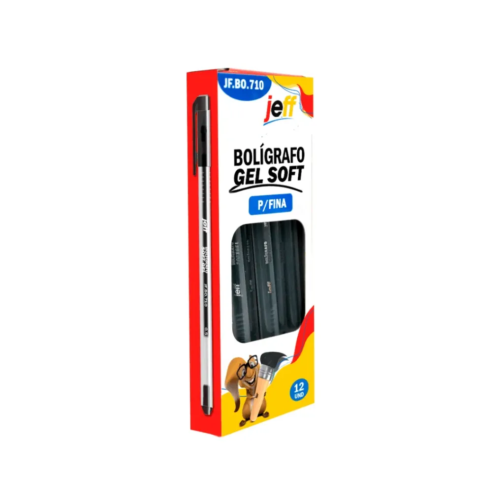 BOLIGRAFO JEFF SOFTGEL P/FINA 0.5MM-NEGRO