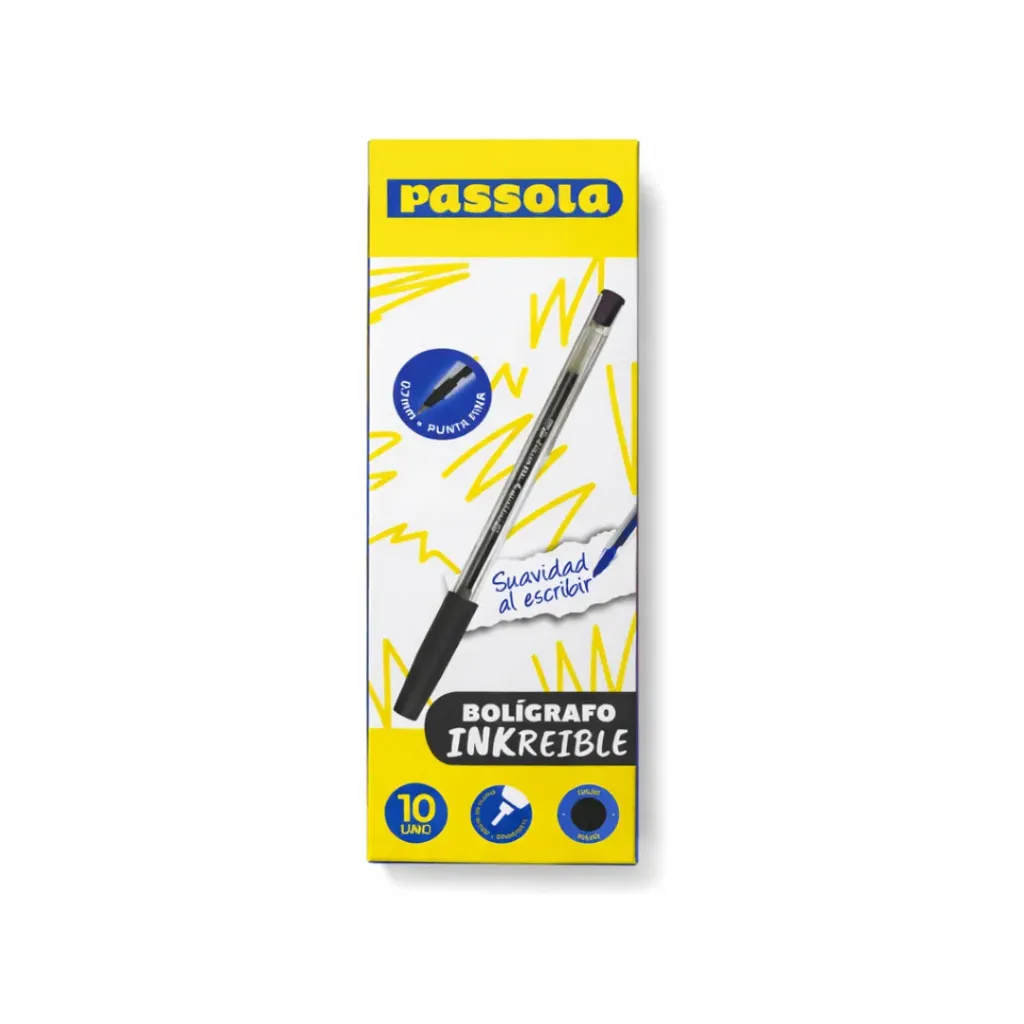BOLIGRAFO PASSOLA NEGRO INKREIBLE PUNTA FINA