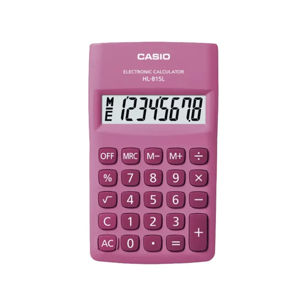 CALCULADORA CASIO BOLSILLO ROSADA 8 DIGITOS-HL-815L-PK