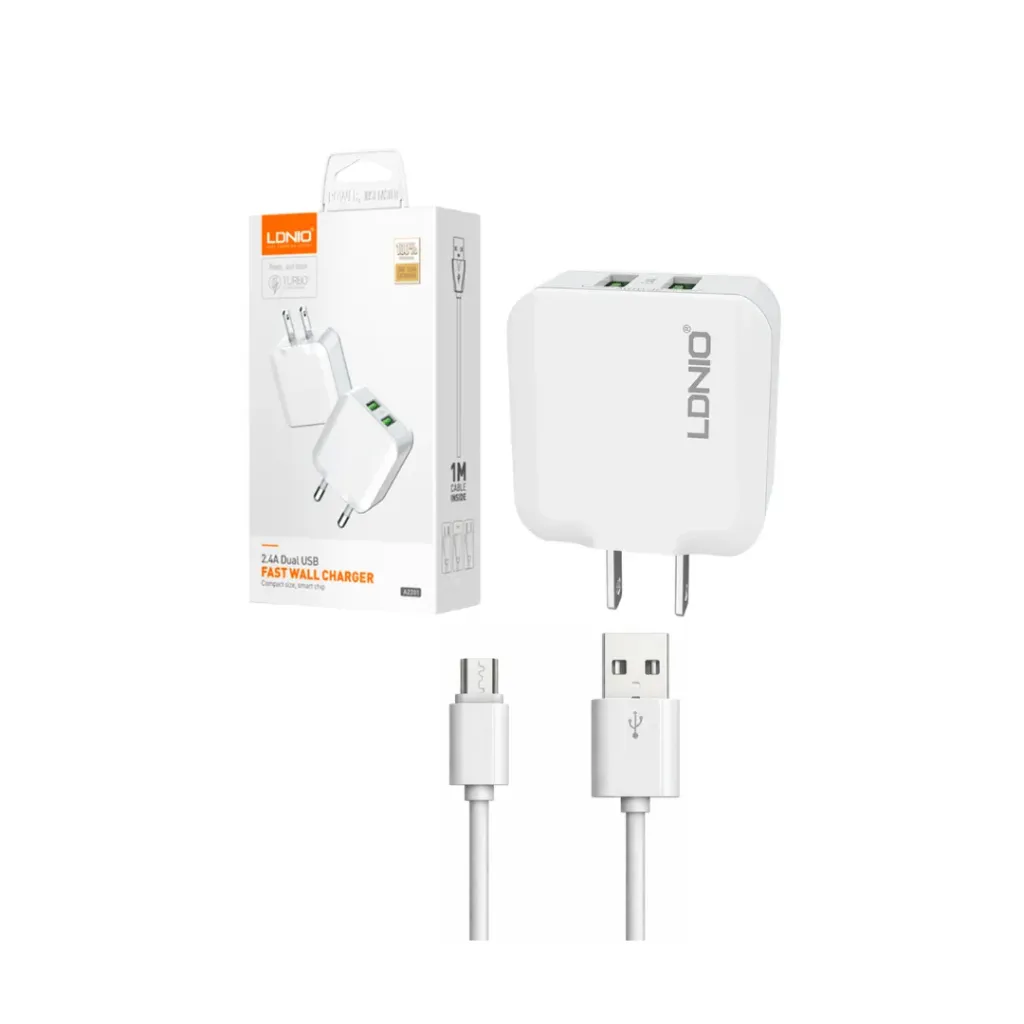 CARGADOR LDNIO A2201 12W - 2P USB + V8