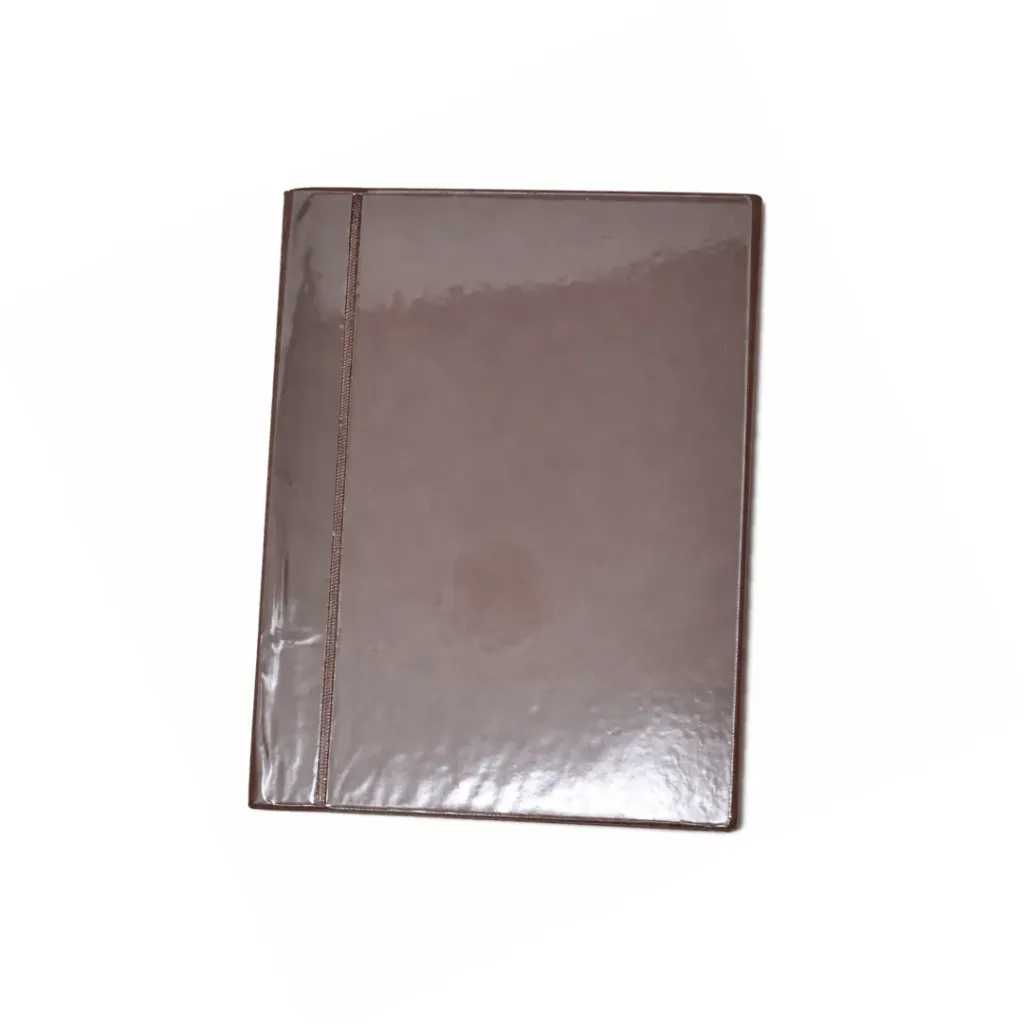 CARPETA OFICIO CUBIERTA TRANSPARENTE CAFÉ