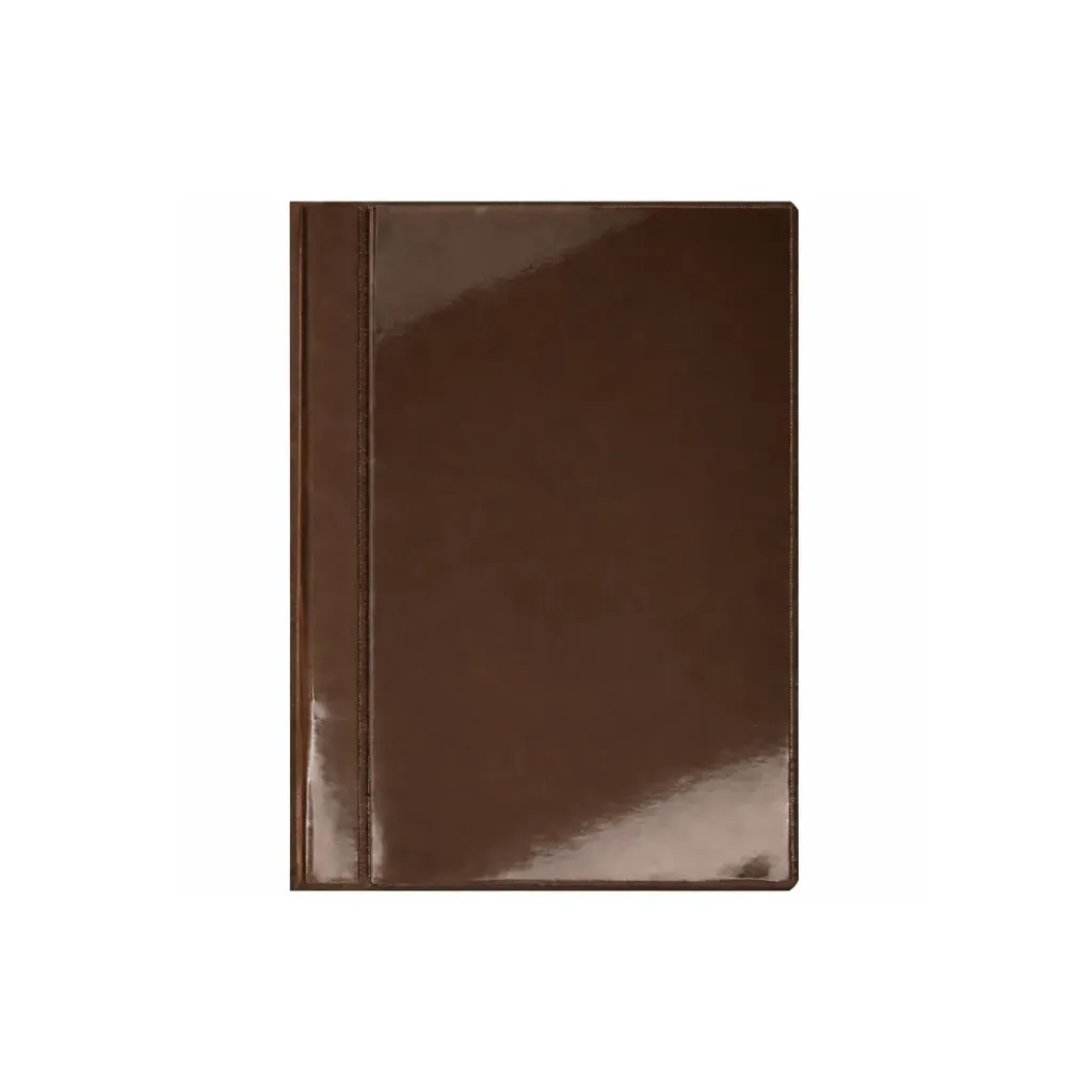 CARPETA CUBIERTA TRANSPARENTE CAFÉ TAMAÑO CUADERNO