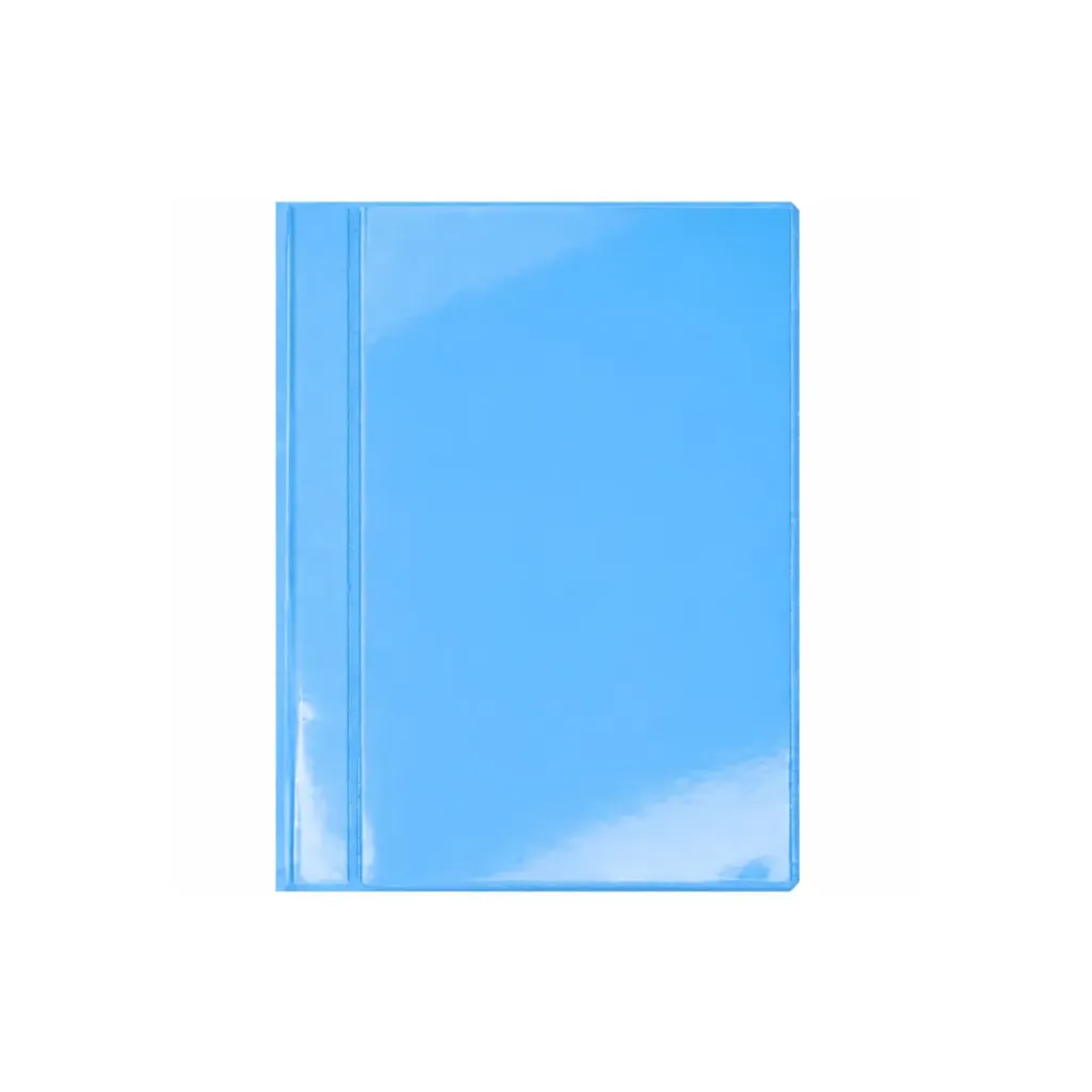CARPETA CUBIERTA TRANSPARENTE CELESTE TAMAÑO CUADERNO