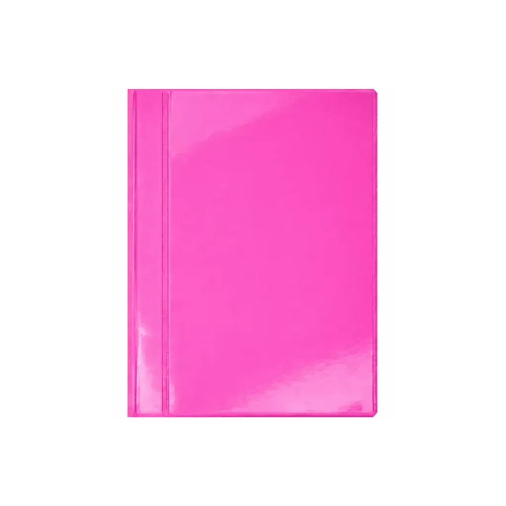 CARPETA TRANSPARENTE FUCSIA TAMAÑO CUADERNO