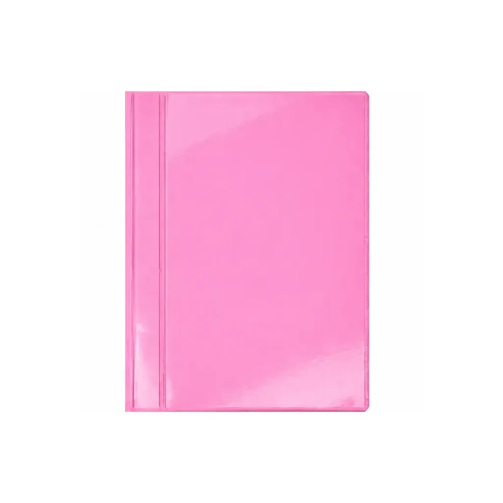 CARPETA CUBIERTA TRANSPARENTE ROSADA TAMAÑO CUADERNO