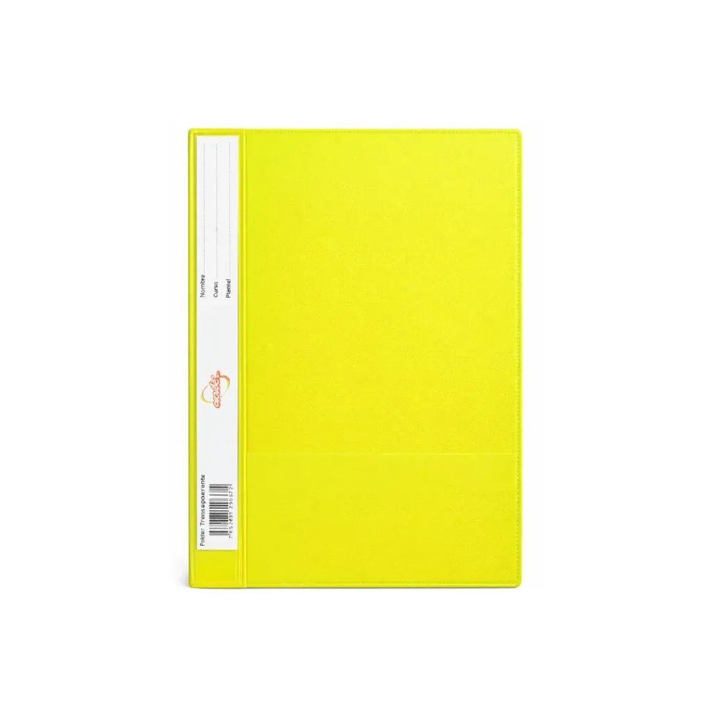 CARPETA CUBIERTA TRANSPARENTE VERDE OSCURO ESCRIBE CON VINCHA