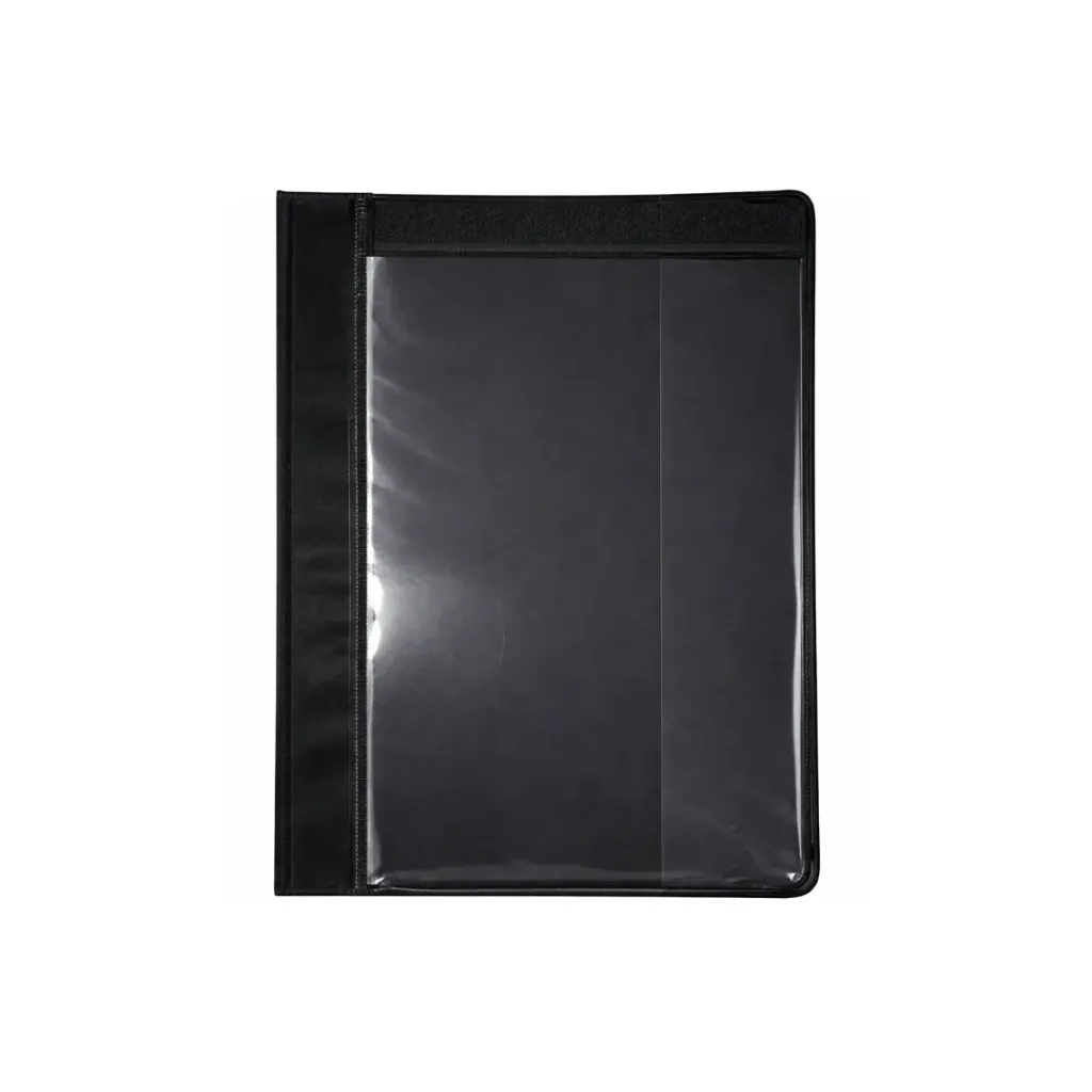 CARPETA CUBIERTA TRANSPARENTE TAMAÑO CUADERNO 223X173MM NEGRO