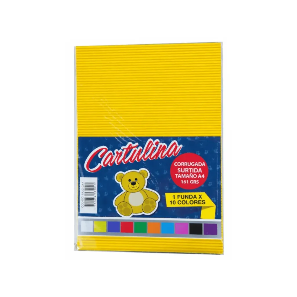 CARTULINA CORRUGADA A4 10 COLORES SURTIDOS