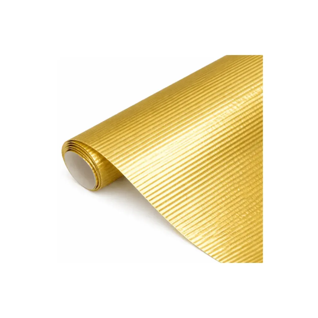 CARTULINA CORRUGADA METAL DORADA 70X50CM