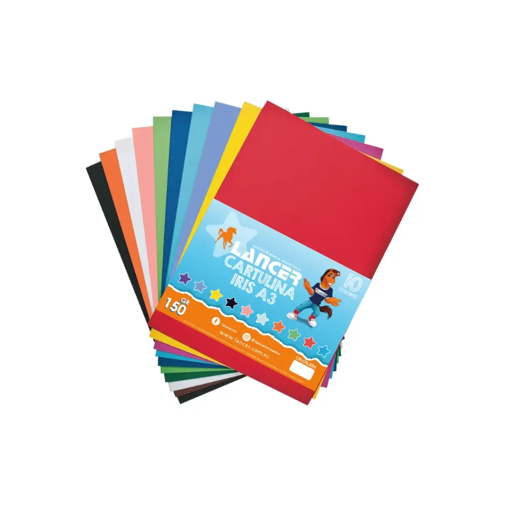CARTULINA IRIS A3 150 GRAMOS DE 10 COLORES SURTIDOS