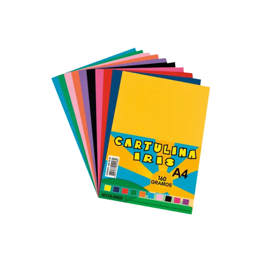 CARTULINA IRIS A4 150 GRAMOS DE 10 COLORES SURTIDOS