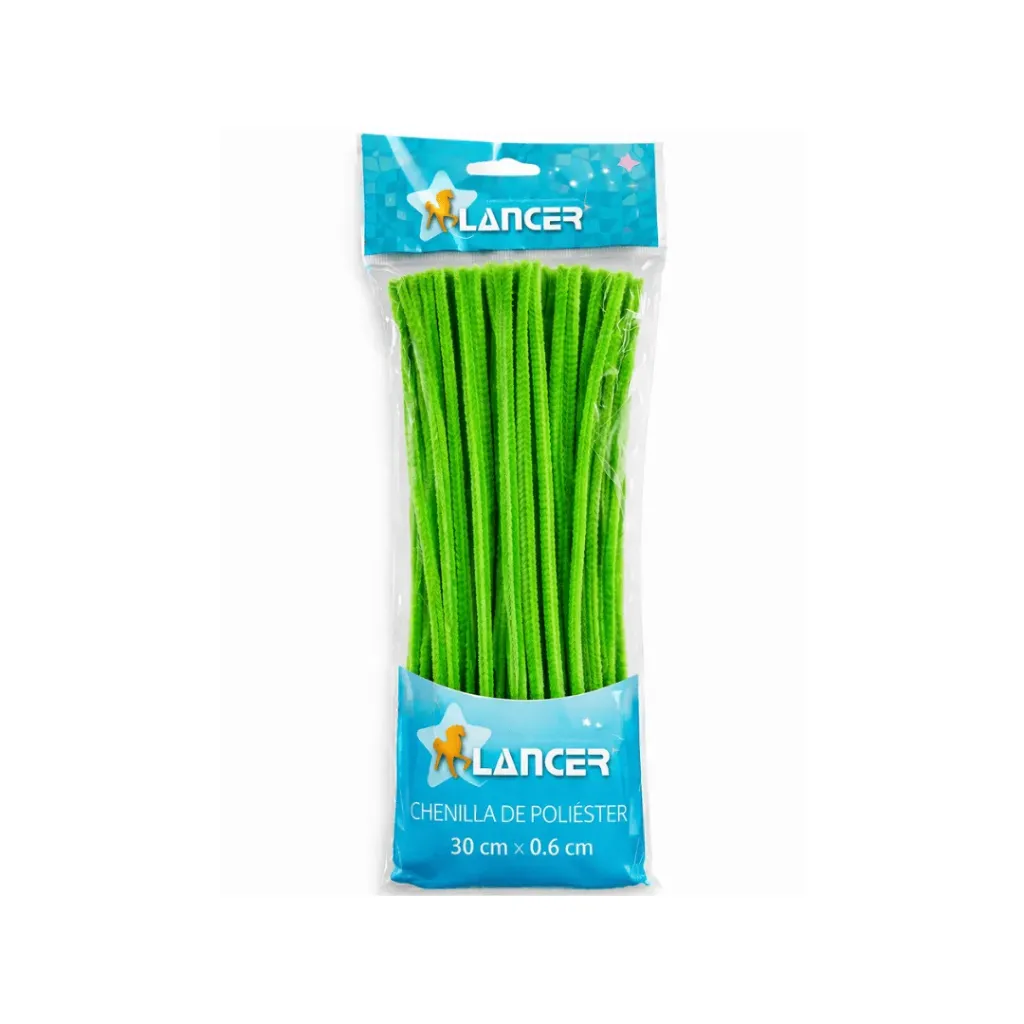 CHENILLA POLIESTER VERDE CLARO 30CMX6MM