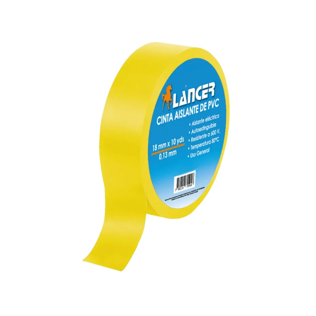 CINTA AISLANTE AMARILLA LANCER 10YDS 18MMX0.13M