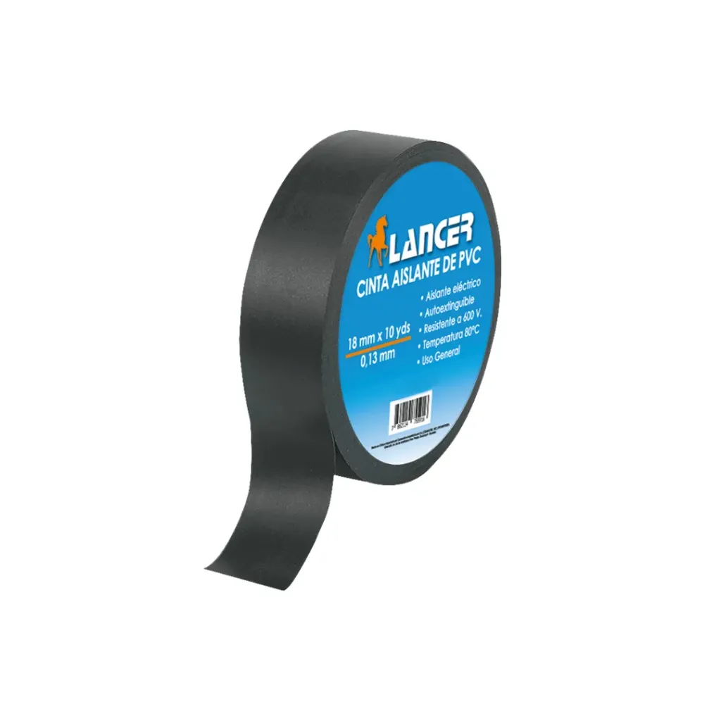 CINTA AISLANTE NEGRA LANCER 10YDS 18MMX0.13MM.