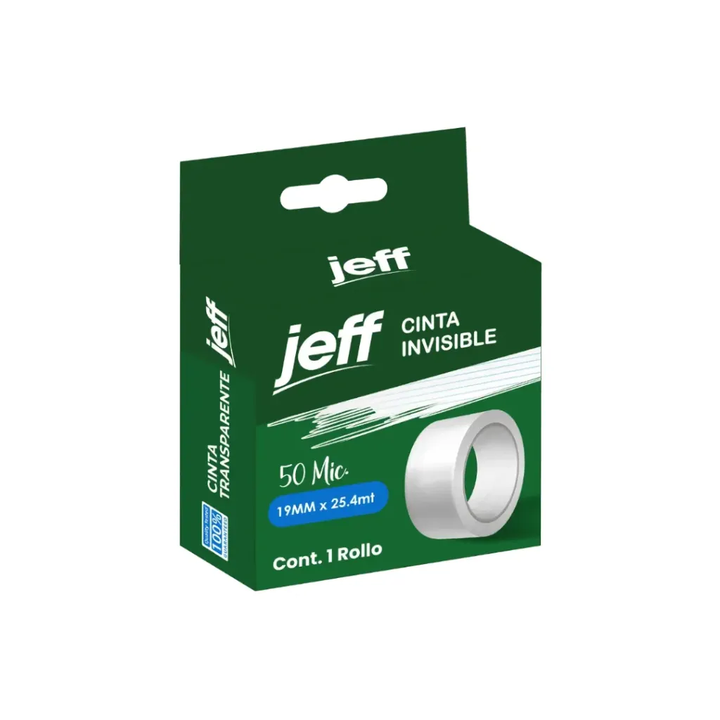 CINTA INVISIBLE JEFF 50 MIC.- 19MM X 25.4 METROS