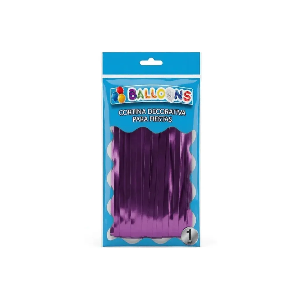 CORTINA DECORATIVA PARA FIESTA METALIZADO MORADO