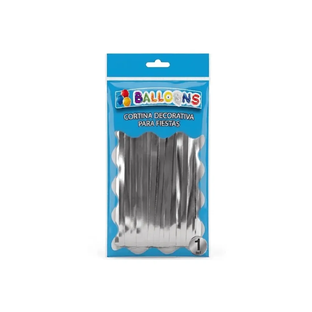 CORTINA DECORATIVA PARA FIESTA METALIZADO PLATA